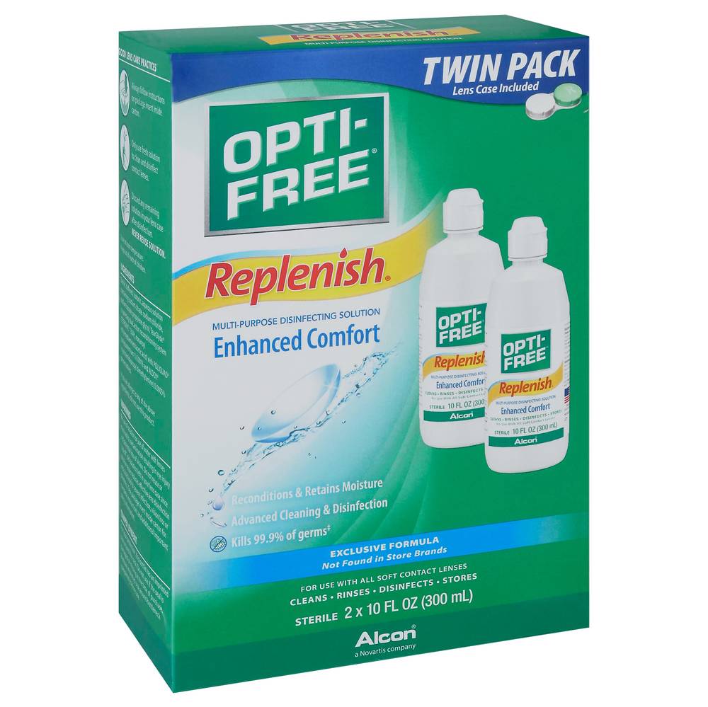 Opti-Free Replenish Disinfecting Contact Lens Solution (2 ct, 10 fl oz)