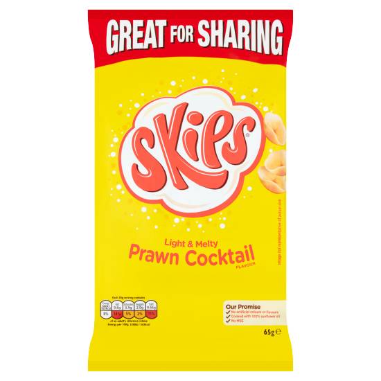 Skips Prawn Cocktail, Light & Melty Sharing Crisps (65g)