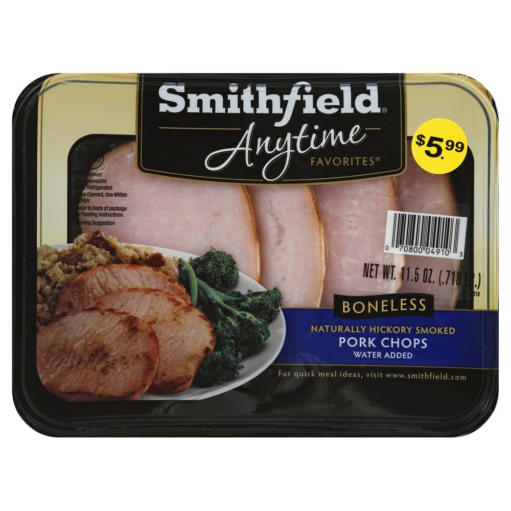 Smithfield Anytime Favorites Hickory Smoked Boneless Pork Chops