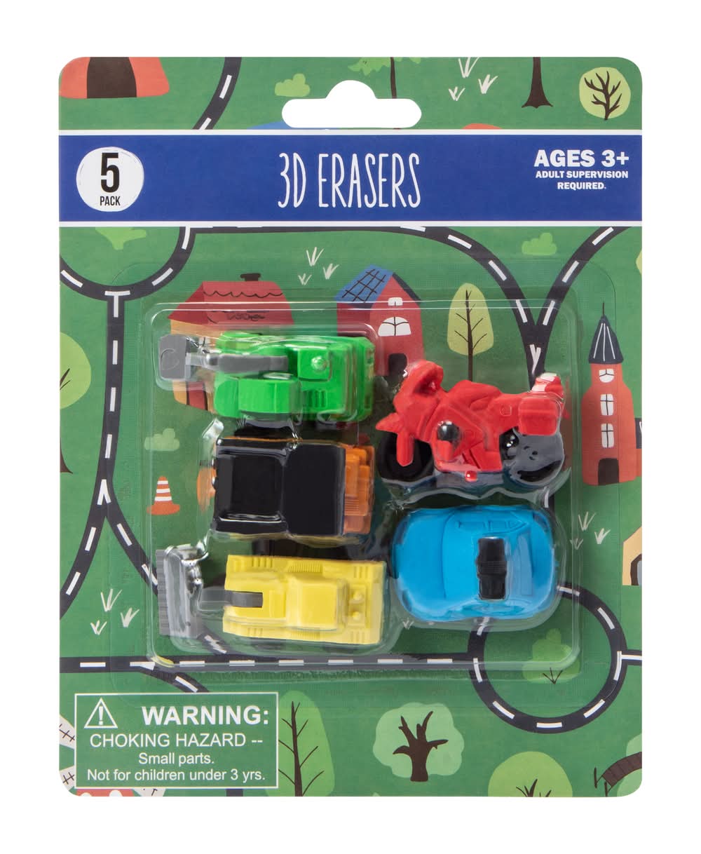 Premiere® Balloon Animal 3D Erasers 5-Count Car