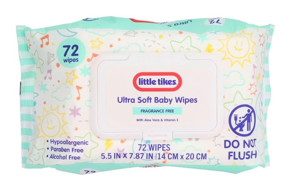 Little Tikes Fragrance Free Ultra Soft Baby Wipes, 5.5x7.87 in (72 ct)