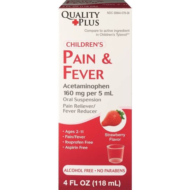 Quality Plus Childrens Pain and Fever Acetaminophen 160 mg Liquid (strawberry)
