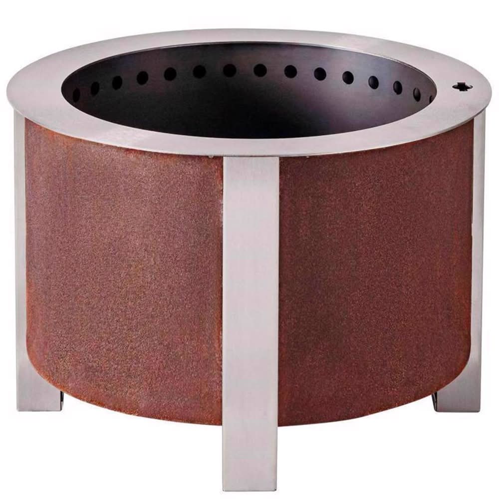 Breeo X Series 19 In. W Corten Steel Outdoor Round Wood Fire Pit