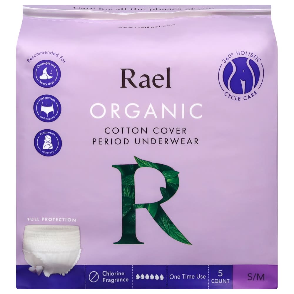 Rael Womens Organic Cotton Cover Period Underwear S/M