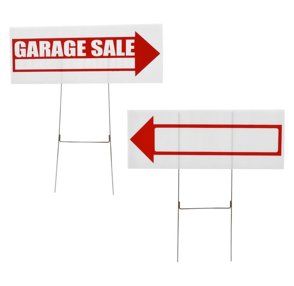 Jot Garage Sale Signs with Stakes, 18x6.4 in.