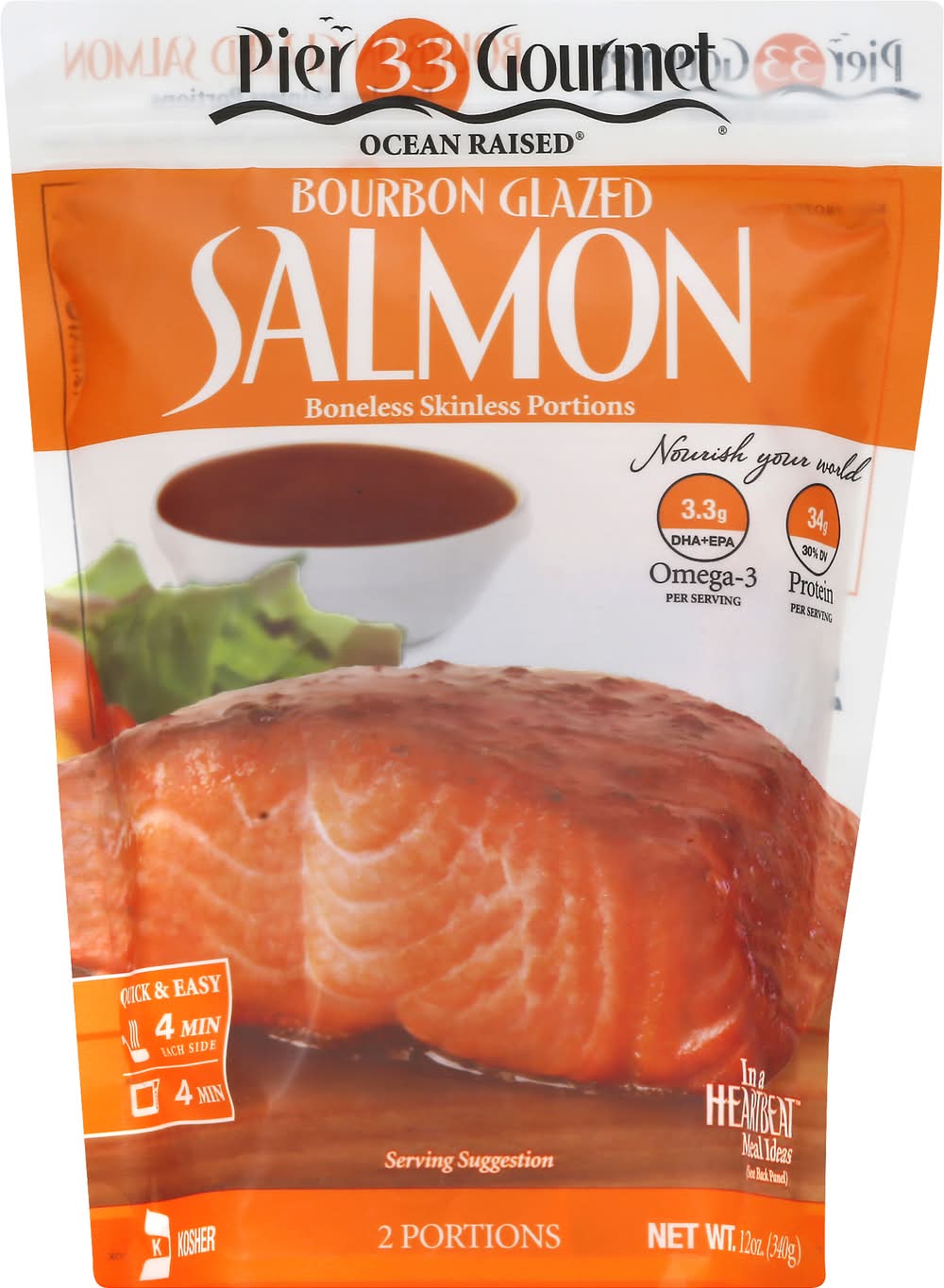 Pier 33 Gourmet Bourbon Glazed Salmon (12 oz)