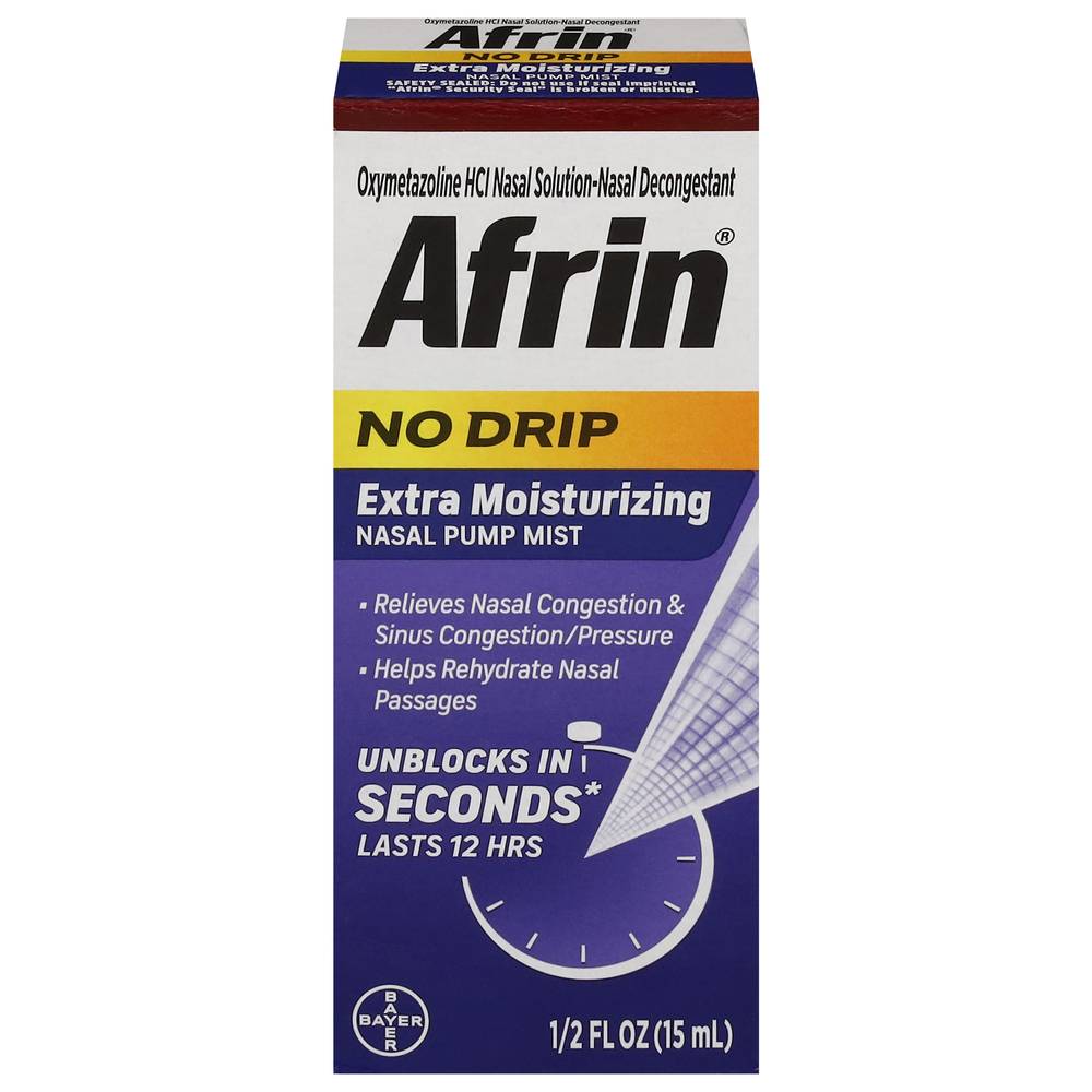 Afrin No Drip Extra Moisturizing 12hr Congestion Relief (0.5 fl oz)