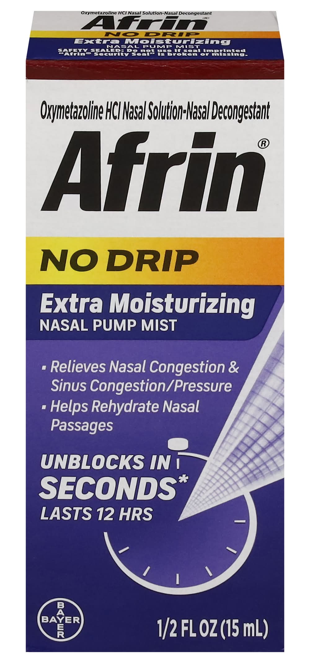 Afrin No Drip Extra Moisturizing Nasal Pump Mist (0.5 fl oz)