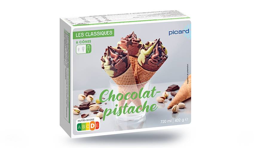 6 cônes chocolat-pistache