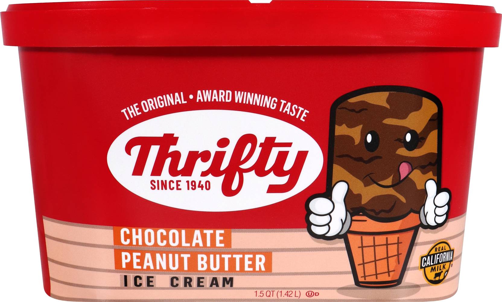 Thrifty Ice Cream Cup, Chocolate-Peanut Butter (1.42 L)