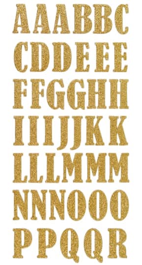Recollections Bernhard Condensed Alphabet Foam Stickers, 30.48x13.97 cm, Gold (85 ct)
