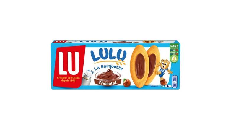 Lu Génoise garnie au chocolat, noisettes et lait écrémé Les 3 sachets de 6, 120g