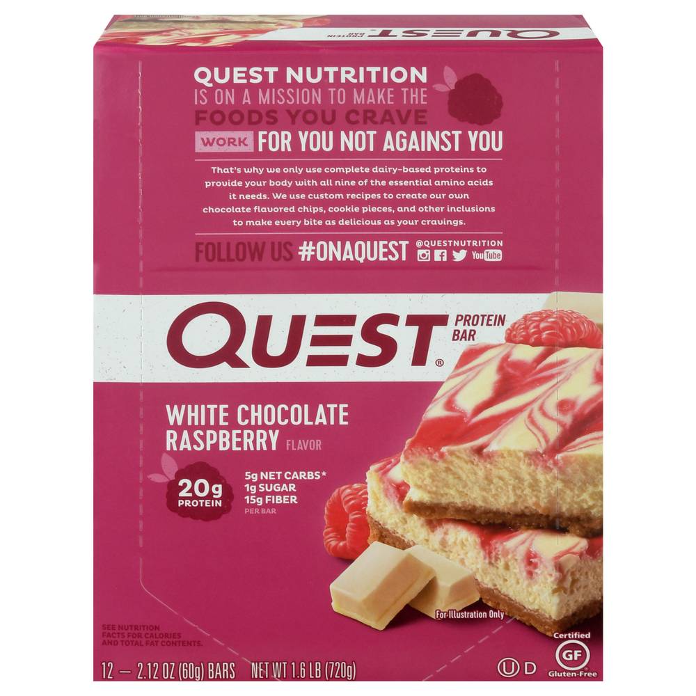 Quest Nutrition White Chocolate Raspberry Protein Bar (1.6 lbs)