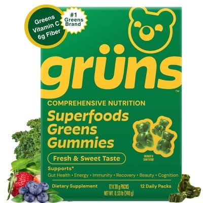 Grüns Superfoods Greens Gummies (12 x 8 ct)