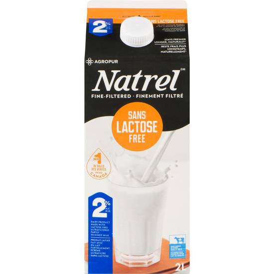 Natrel lait sans lactose partiellement écrémé 2% (2 l) - lactose free partly skimmed 2% milk (2 l)