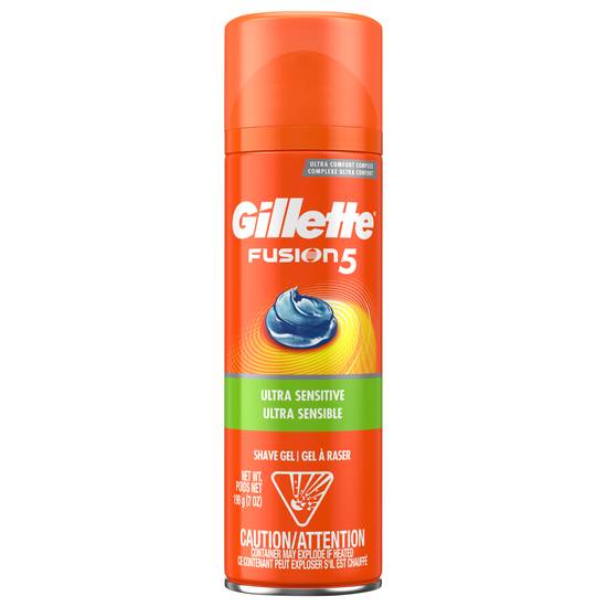 Gillette Fusion 5 Ultra Sensitive Shave Gel For Men With Aloe Vera