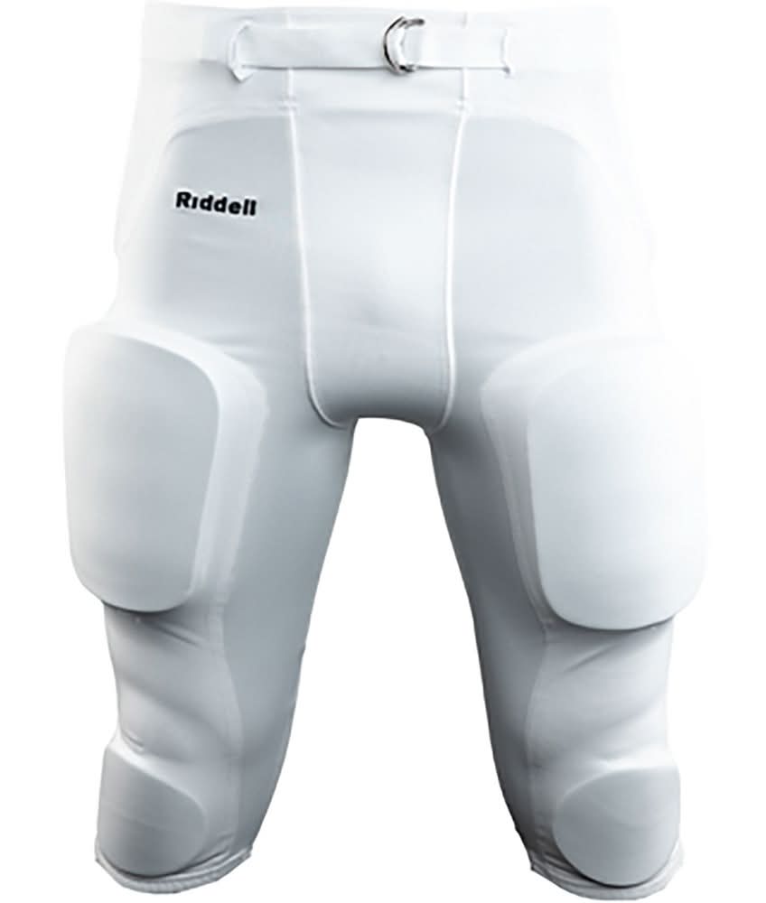Riddell Adults' 7-Piece Integrated Football Pants, White, Large
