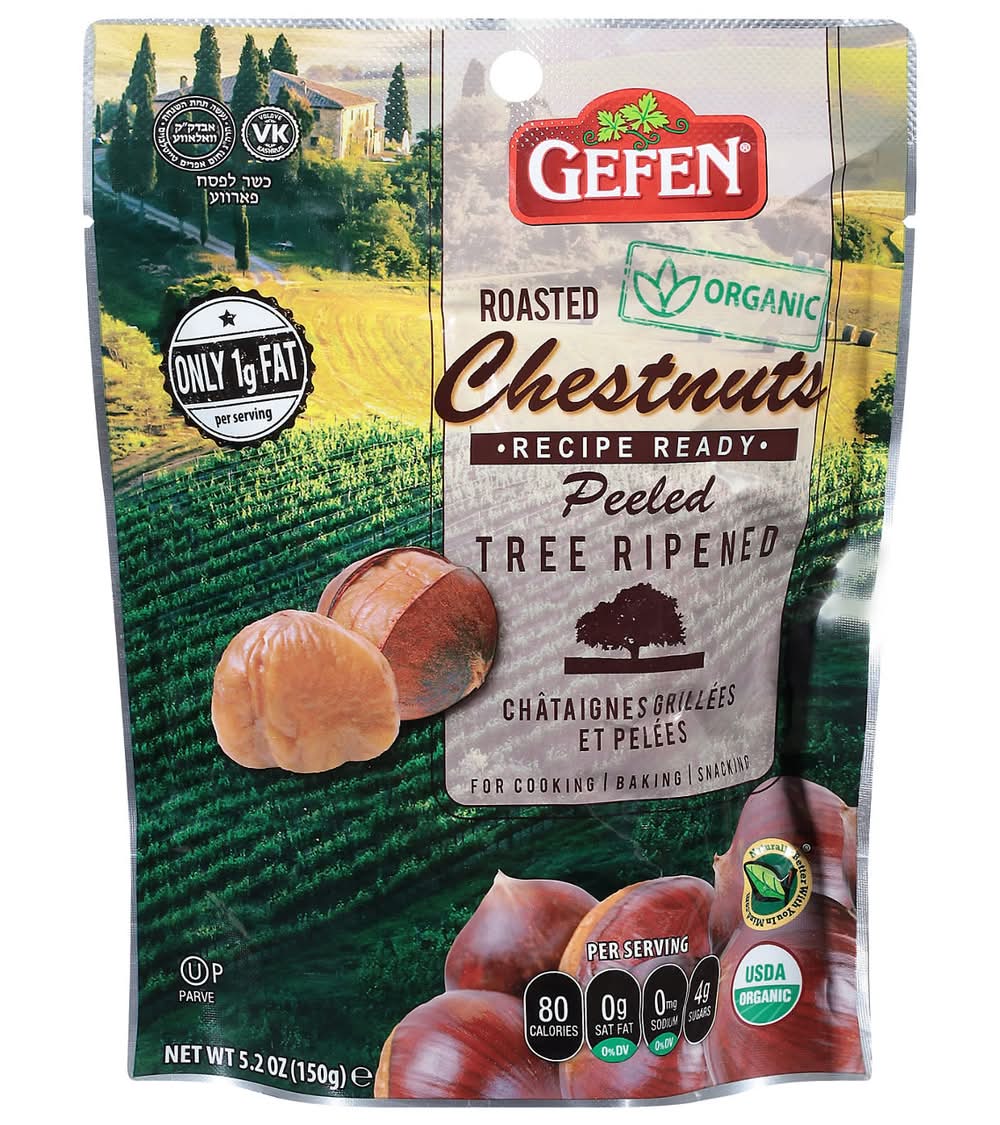 Gefen Chestnuts, Organic, Roasted, Peeled