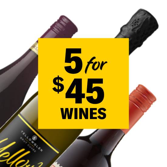 Any 5 Wines for $45