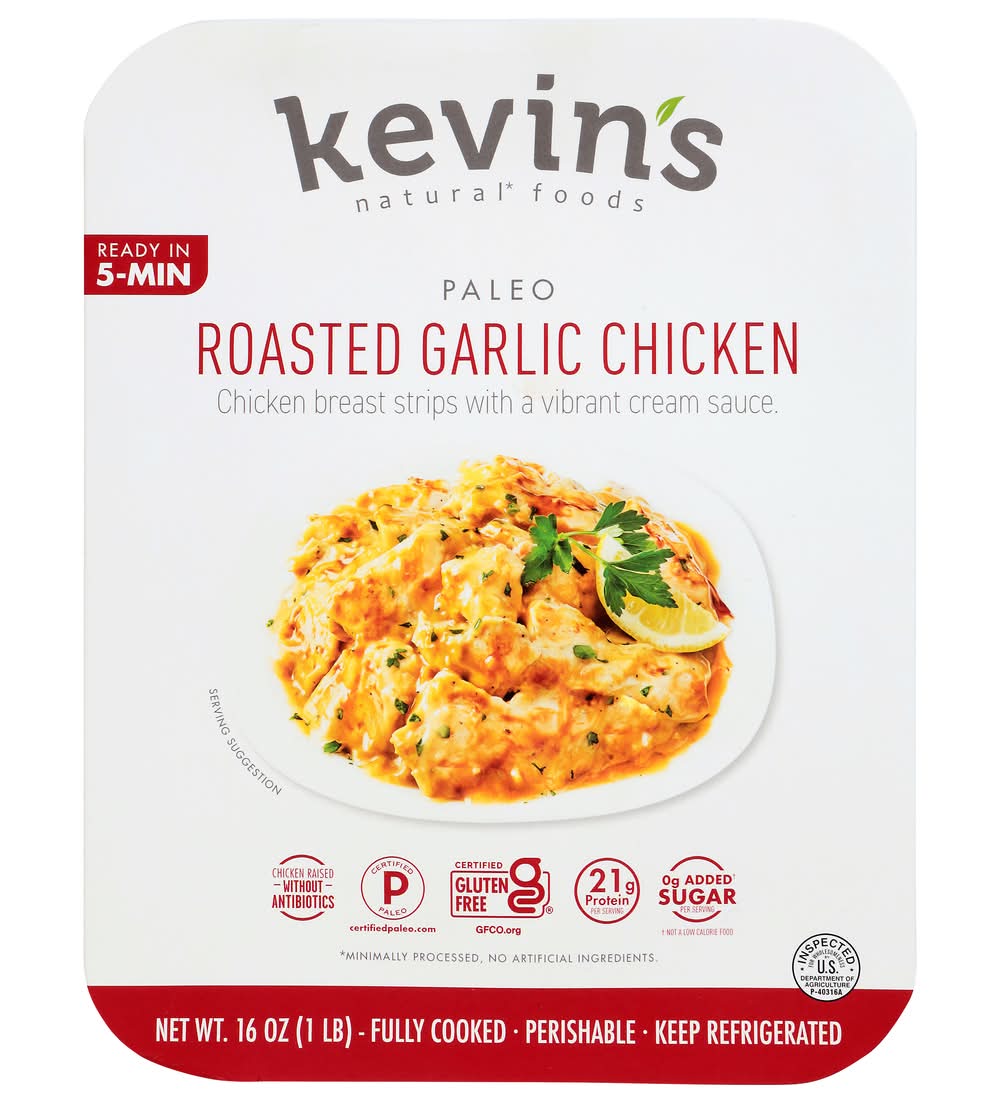 Kevin's Natural Foods Fully Cooked Paleo Roasted Garlic Chicken (16 oz)