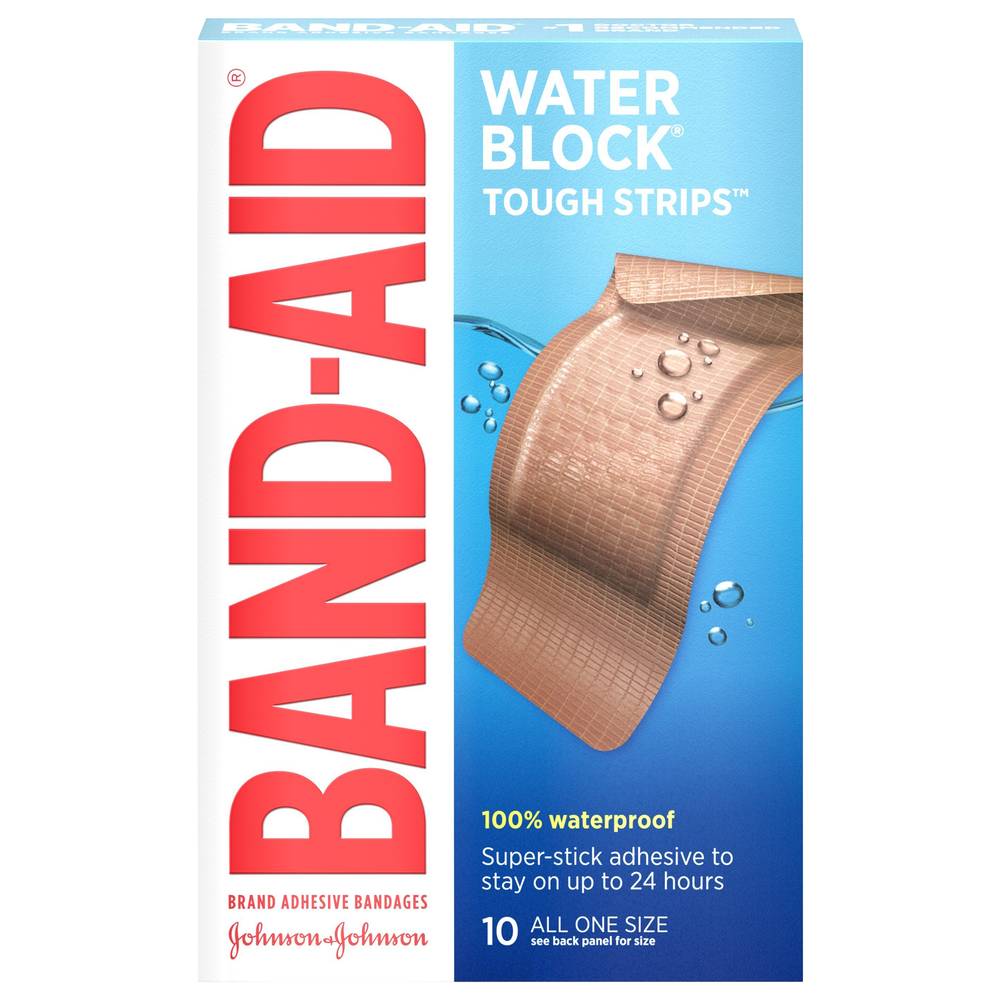 Band-Aid Water Block Tough Strips Adhesive Bandages (10 ct)