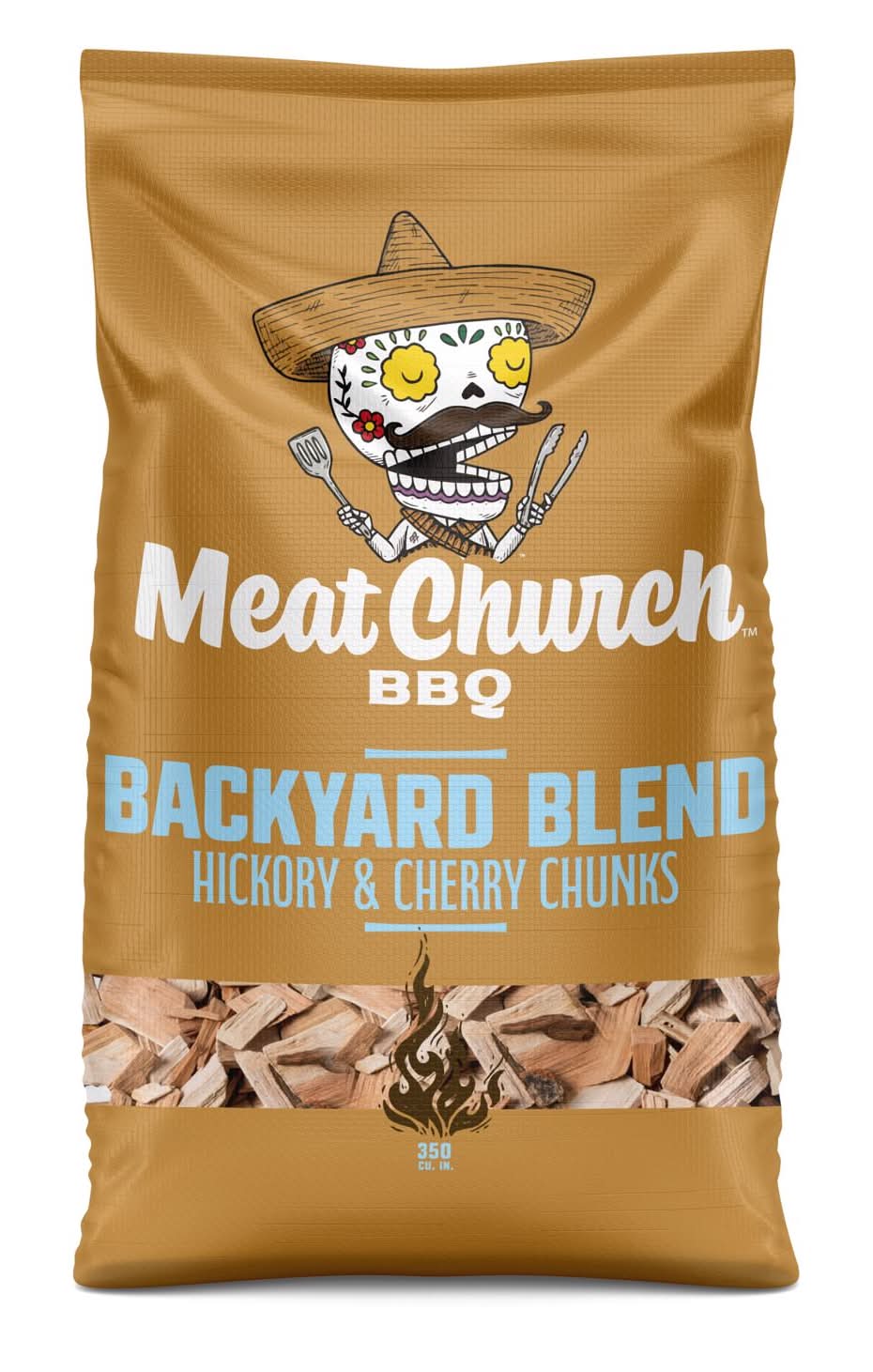 Meat Church Backyard Blend All Natural Hickory Cherry Wood Smoking Chunks 350 Cu In