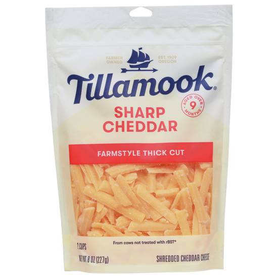 Tillamook Farm Style Thick Cut Sharp Cheddar Shredded Cheese