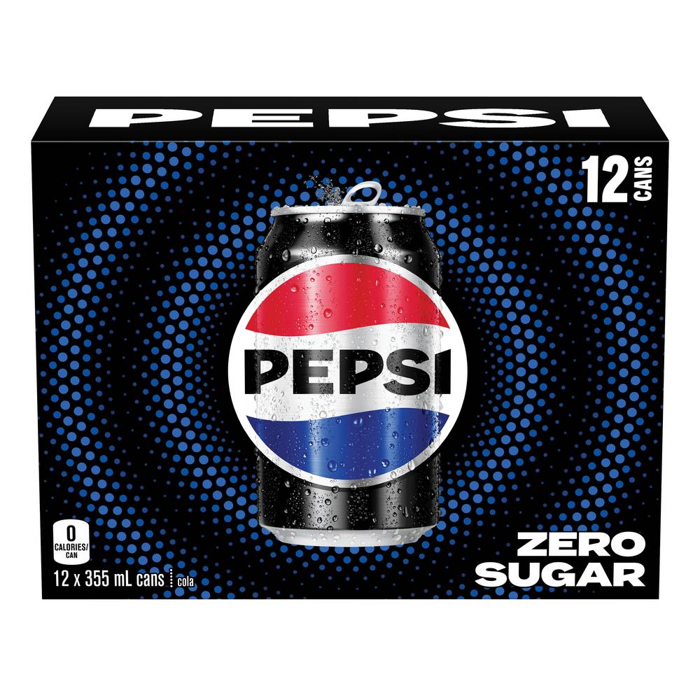 Pepsi Zero Sugar Drink (12 x 355 ml)