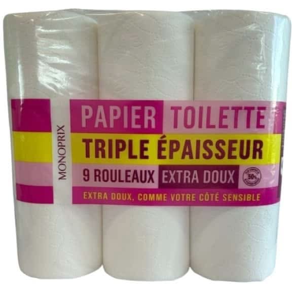 Monoprix - Papier toilette triple epaisseur extra doux, blanc (9)