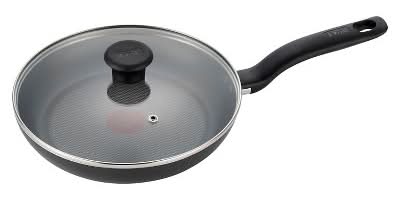 T-Fal Nonstick Fry Pan With Lid, 10 in, Black