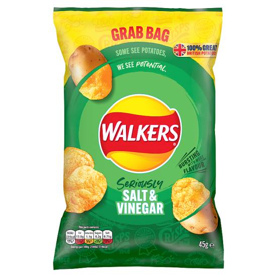 Walker's Salt-Vinegar, Potato Crisps (45g)