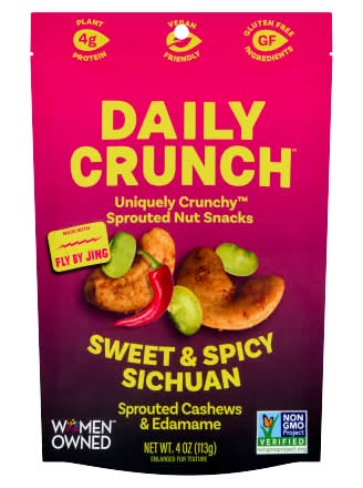 Daily Crunch Sweet & Spicy Sichuan Sprouted Cashews (4 oz)