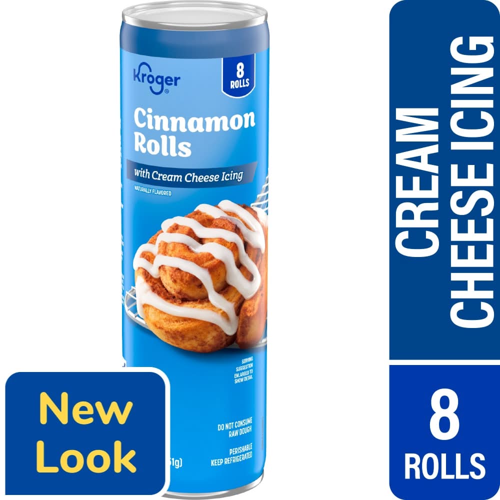 Kroger Ready To Bake Cinnamon Rolls With Icing, Cream Cheese (12.4 oz, 8 ct)