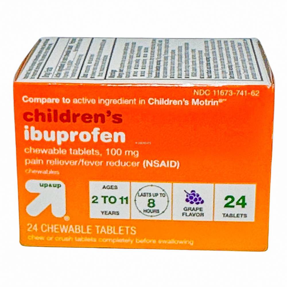 Junior Strength Ibuprofen (NSAID) Pain Reliever & Fever Reducer Tablets - Grape - 24ct - up & up™