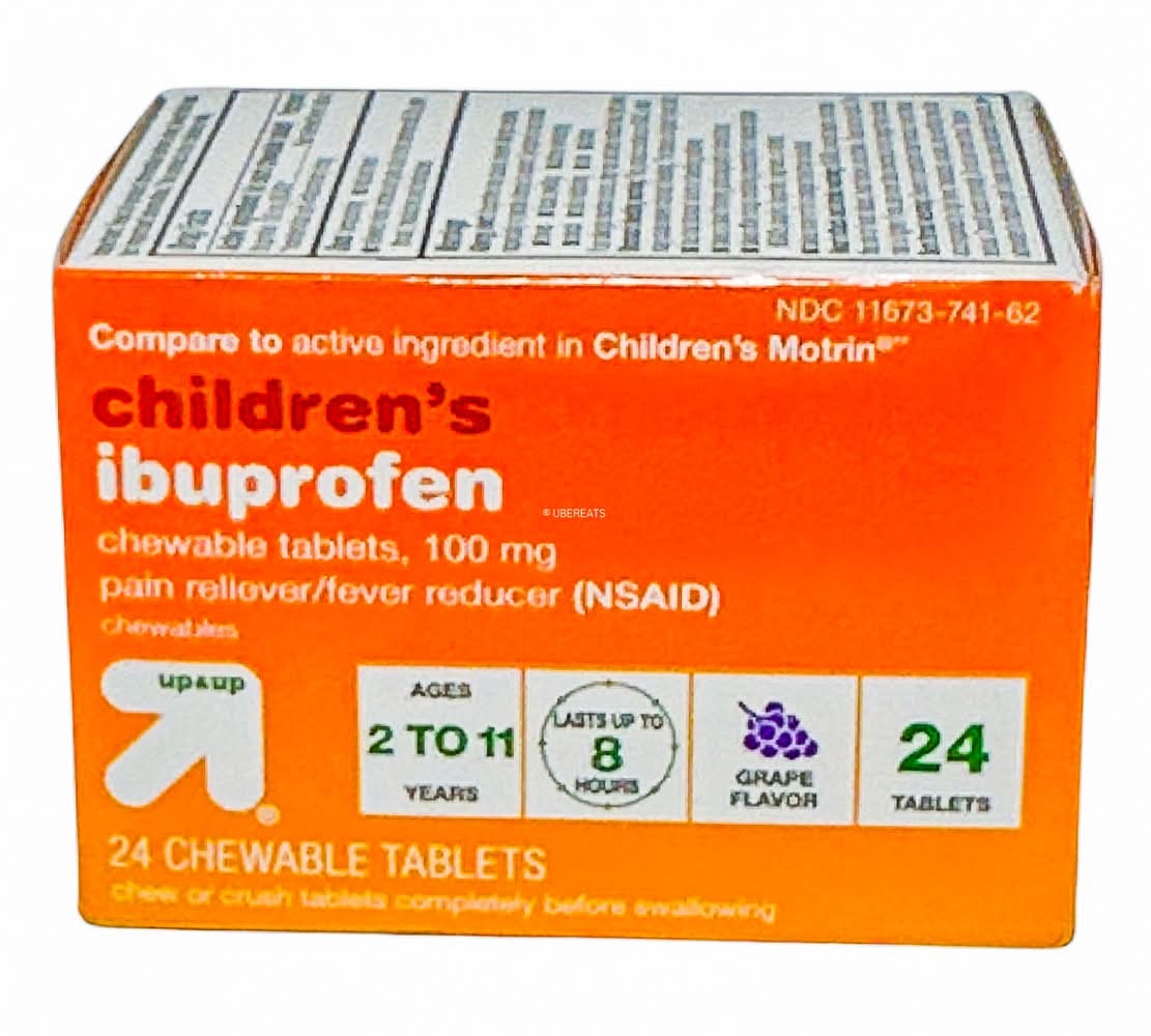 up&up Junior Strength Ibuprofen Pain Reliever and Fever Reducer Tablets, Grape (24 ct)