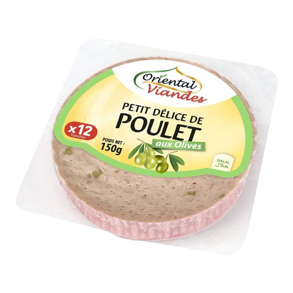 Oriental Viandes - Le petit délice de poulet aux olives halal (150g)