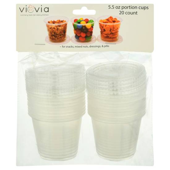 Viovia 5.5 oz Portion Cups With Lids (20 cups)