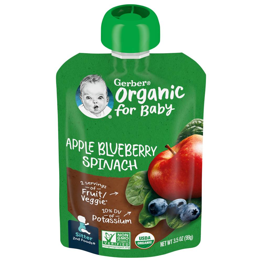 Gerber Organic For Baby Apple Blueberry Spinach