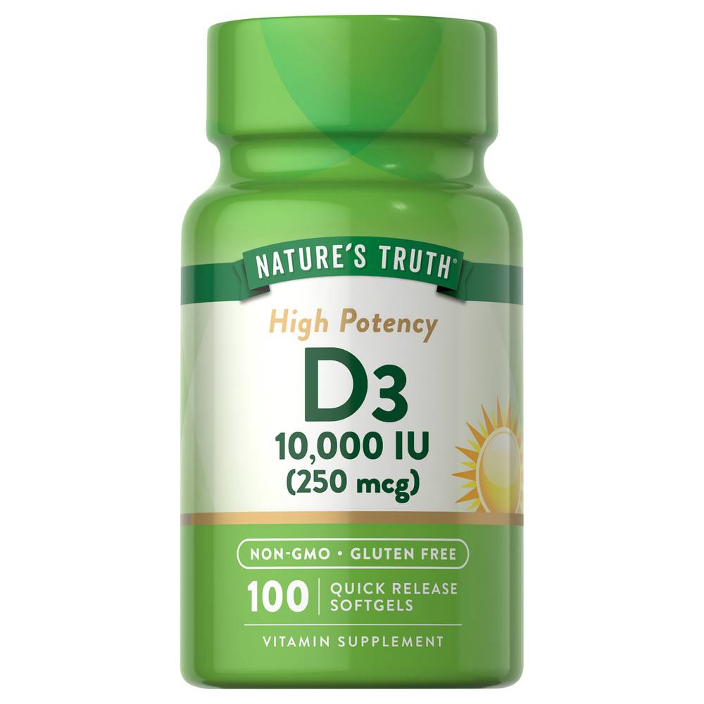 Nature's Truth Vitamin D3 High Potency Quick Release Softgels (100 ct)