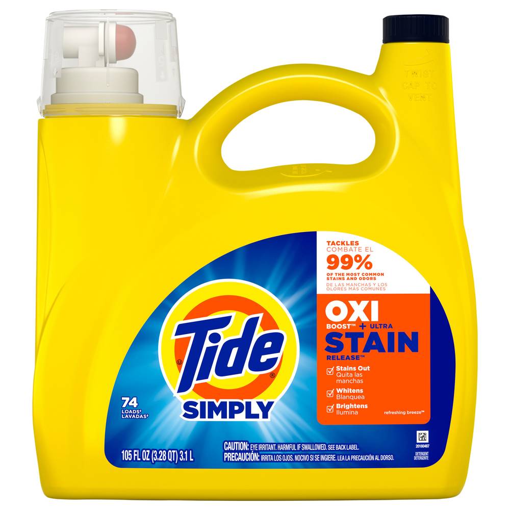 Tide Simply Oxi Boost + Ultra Stain Release Laundry Detergent (105 fl oz)