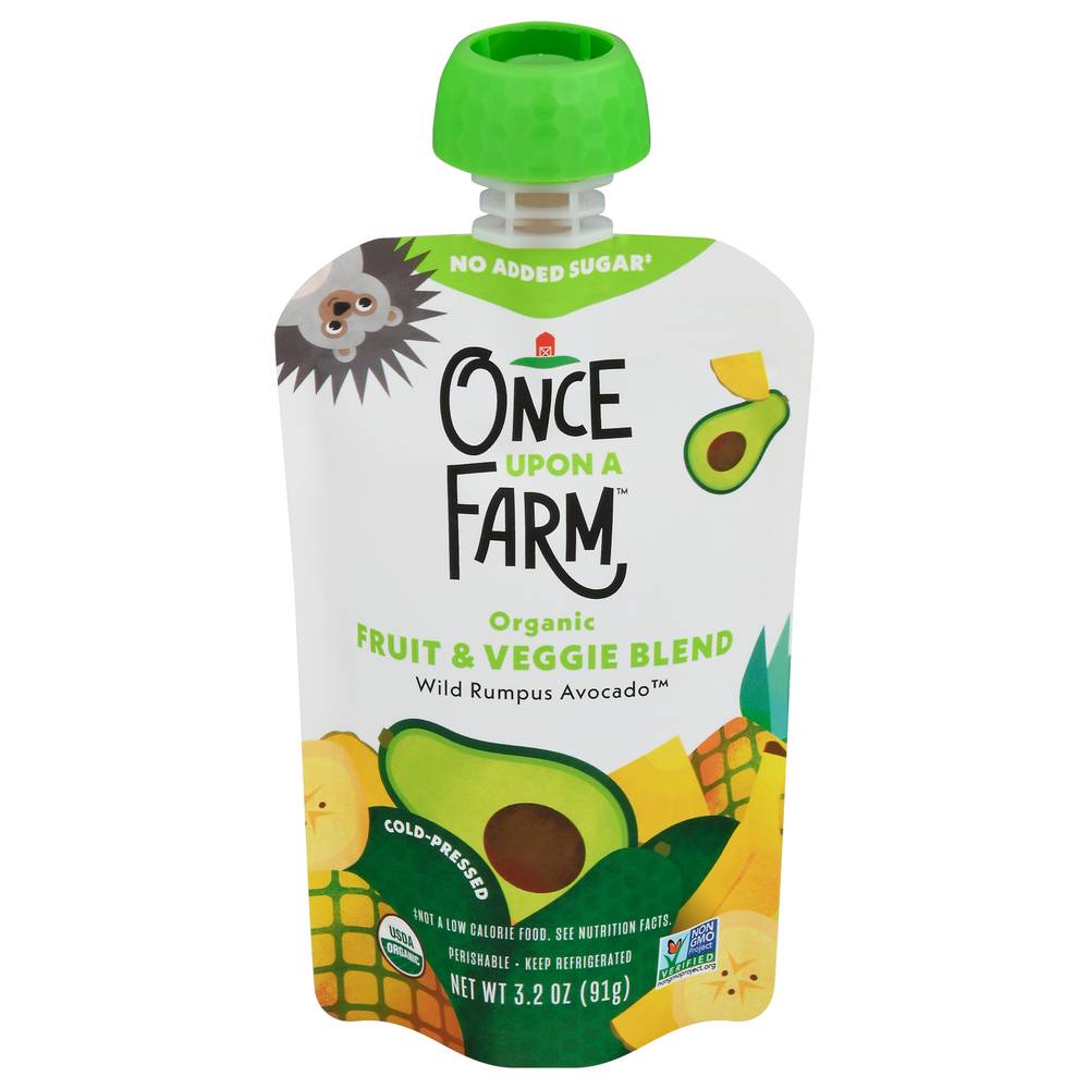 Once Upon a Farm Organic Wild Fruit & Veggie Blend, Avocado Rumpus (3.2 oz)