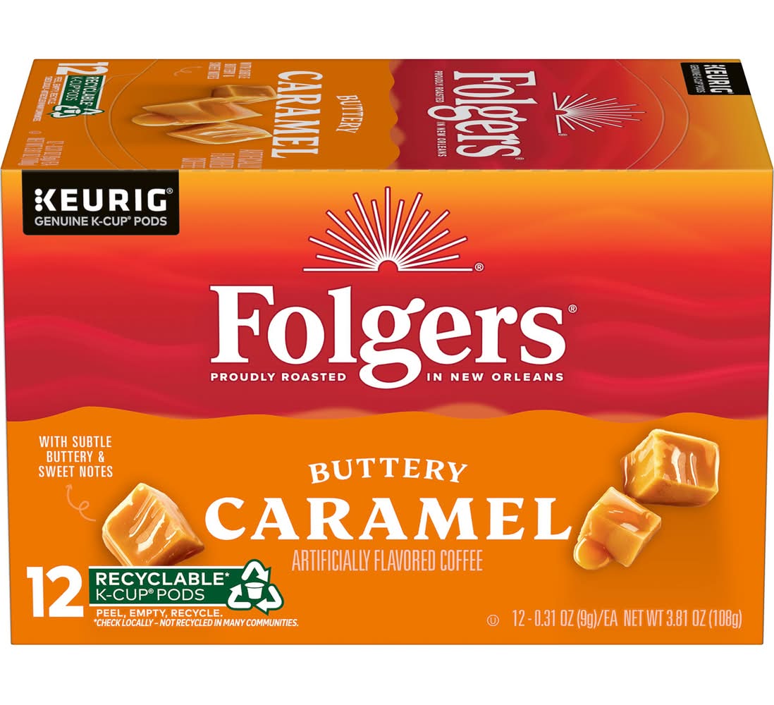 Folgers Flavored Coffee, Buttery Caramel (0.31 oz, 12 ct)