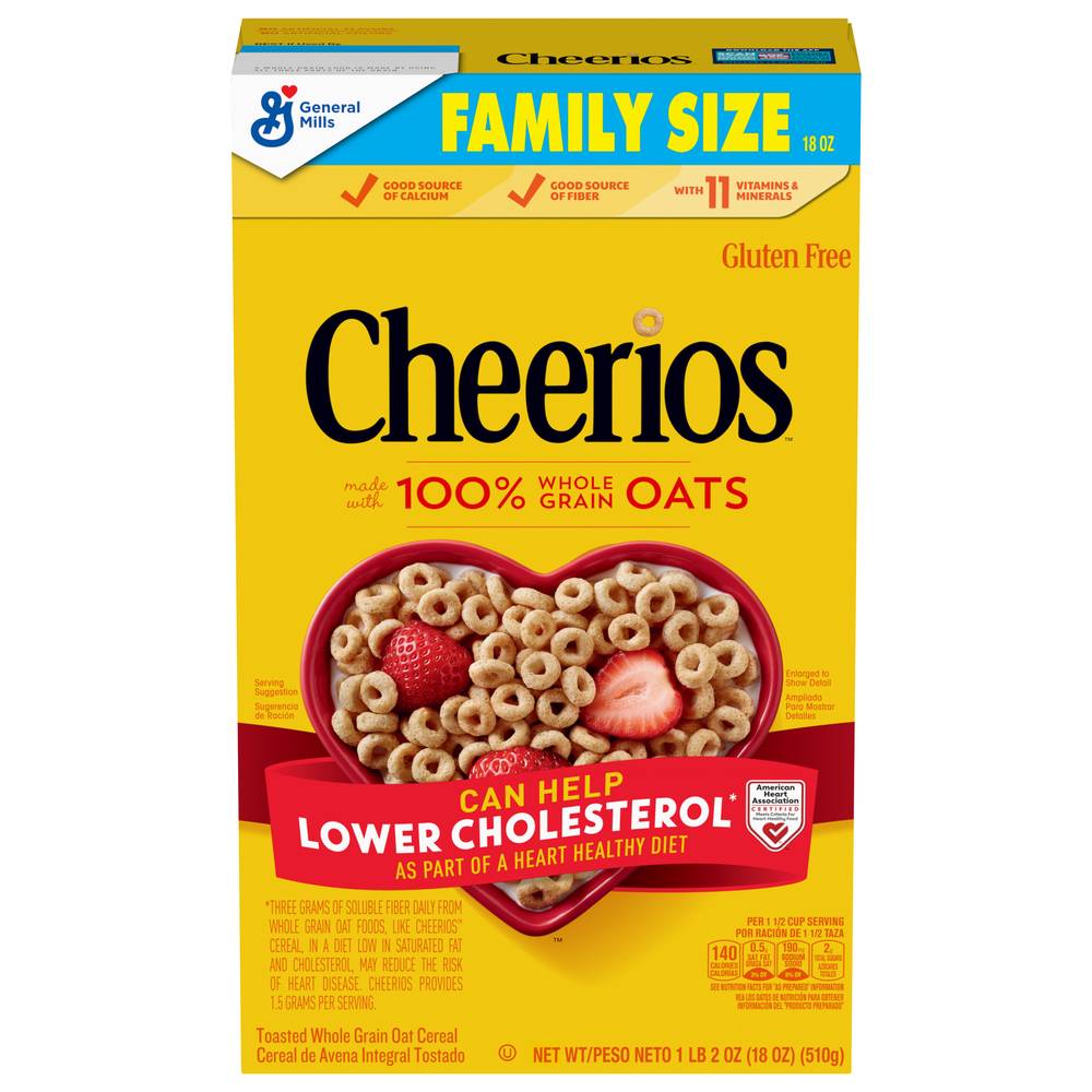 Cheerios Family Size Toasted Whole Grain Oats Cereal (18 oz)