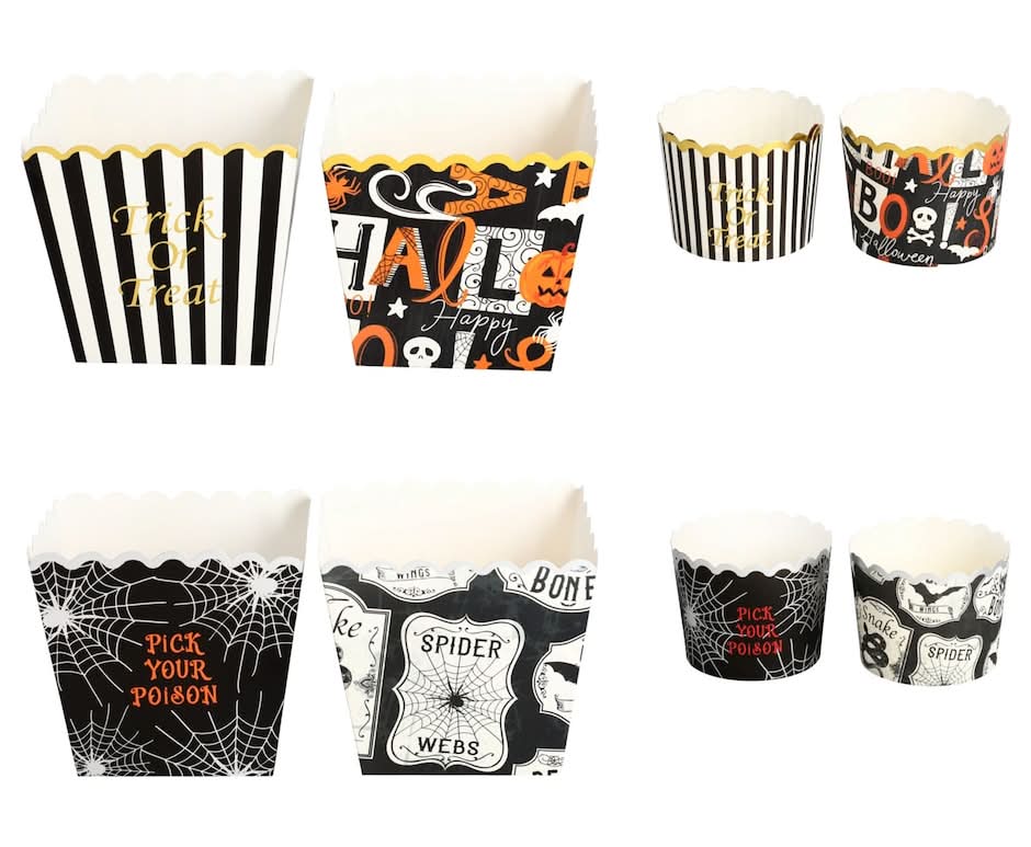 Seasonal Collection Halloween Popcorn Snack Boxes, Assorted Sizes And Shapes.