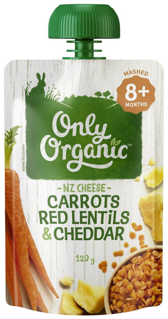 Only Organic 8 Months+ Carrot Red Lentils & Cheddar 100g