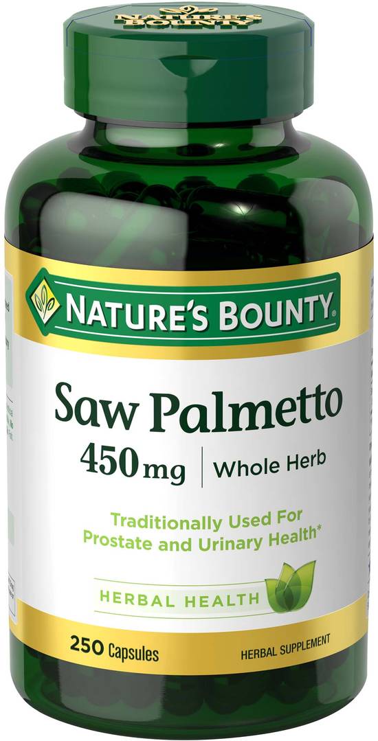 Nature's Bounty Natural Saw Palmetto Capsules 450mg, 250CT