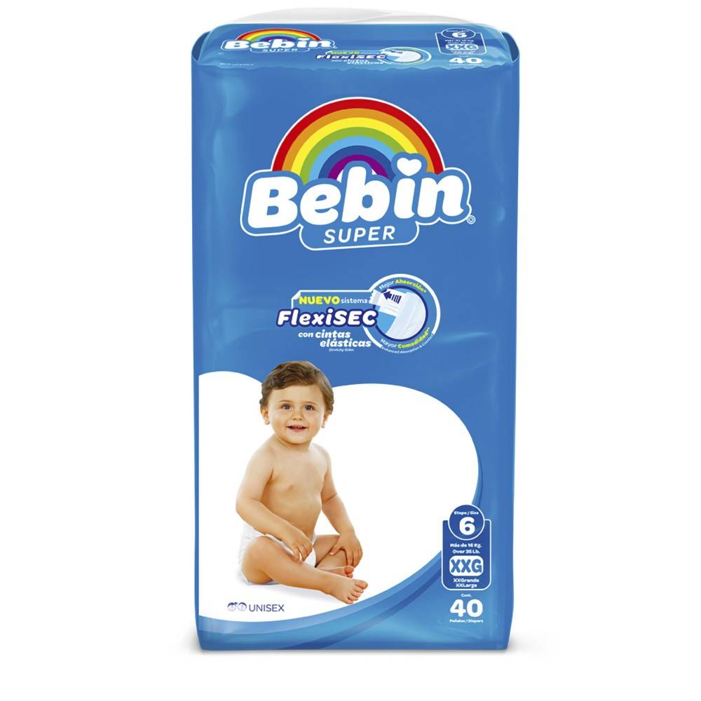 Bebin Super Pañales desechables flexisec etapa 6 (40 un) Delivery
