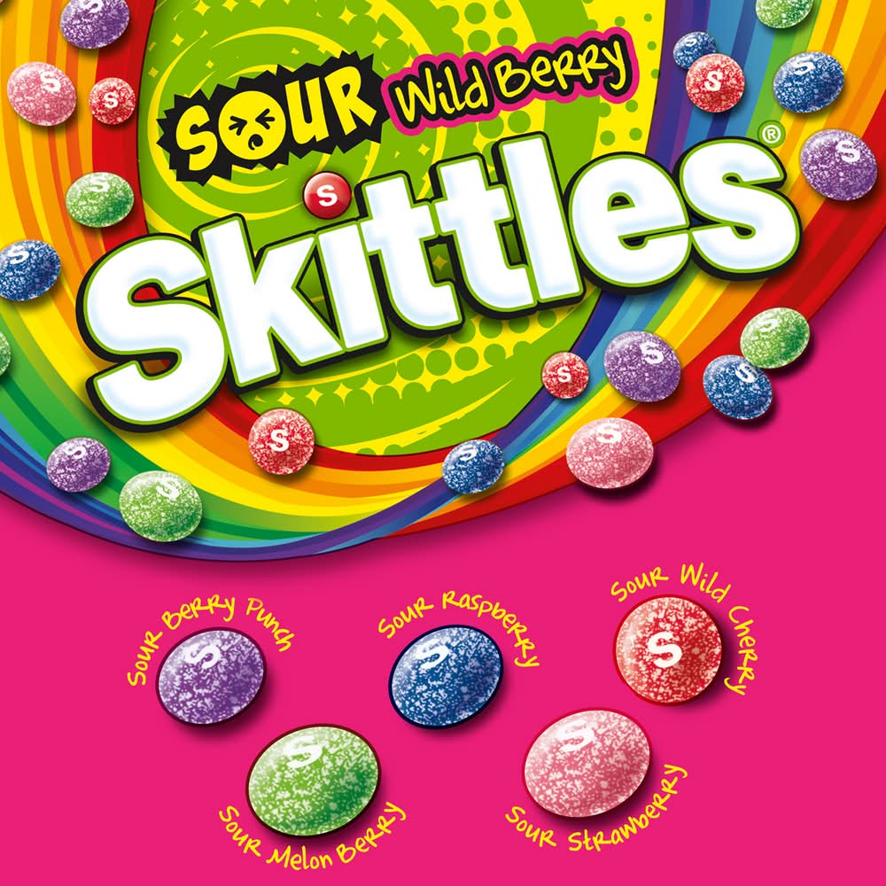 Skittles Bite Size Chewy Candies, Sour Wild Berry (3.3 oz)