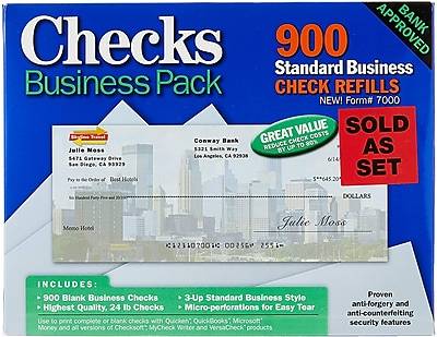 Checksoft Business Pack Custom Check Forms, Blue/Green, 900/Pack (11205)