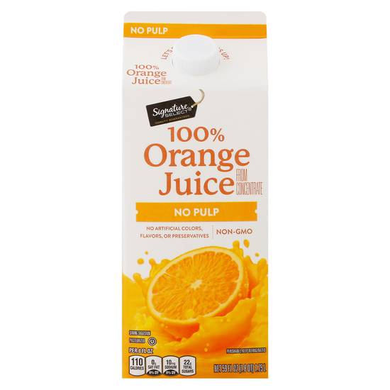 Signature Select No Pulp 100% Orange Juice From Concentrate (59 fl oz)